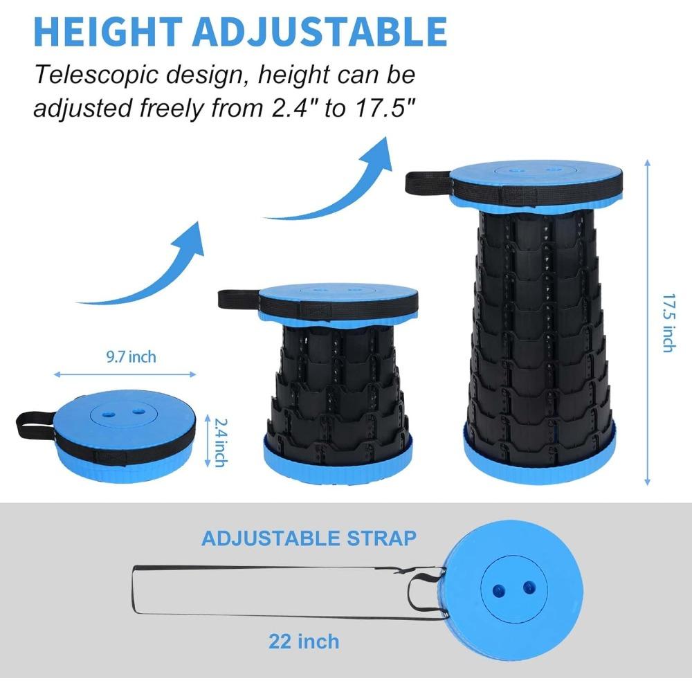 Upgraded Collapsible Stool, Folding Chair with Switch Lock-Portable Camping Stool with Load Capacity 400lbs, Retractable Collapsible Stool For Camping,Fishing,Hiking