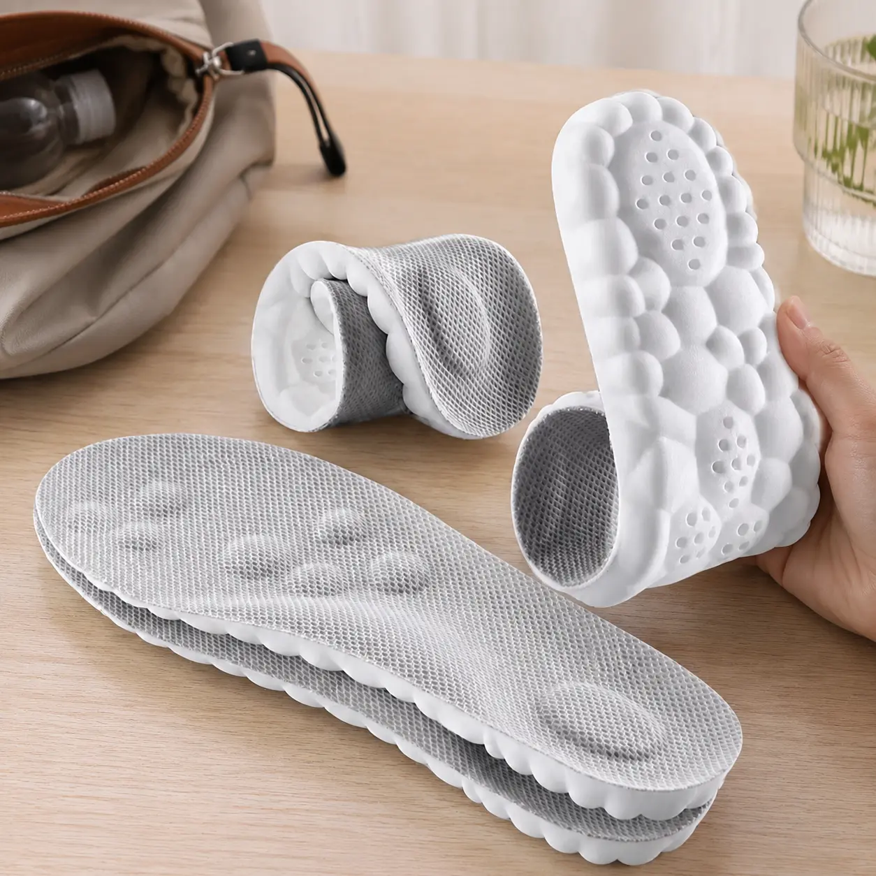 4D Cloud Cushion Shoe Insoles for Men & Women, Shock Absorbing Anti-Fatigue Inserts to Relieve Foot Pain, Soft Cloud Support Replacement Shoe Pads