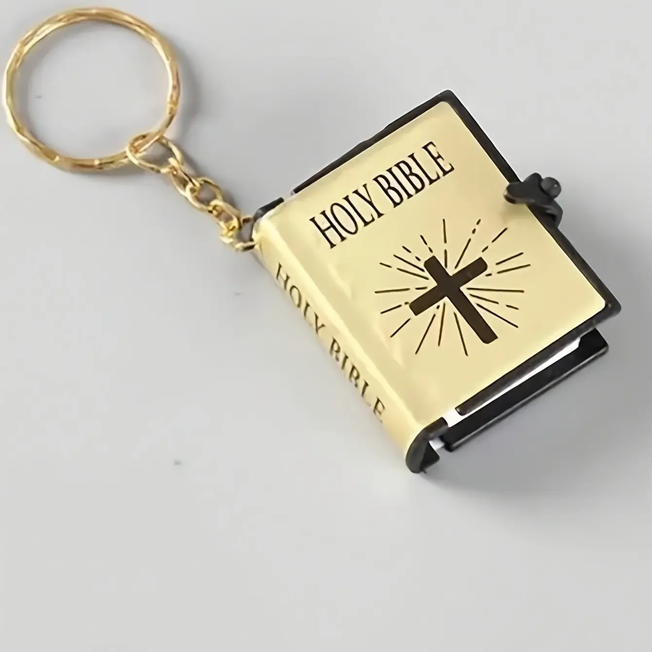Mini Bible Keychain Set, Inspirational Christian Gift, Wordless Paper Cover, Ideal for Office and Daily Use, 1 Piece Pack