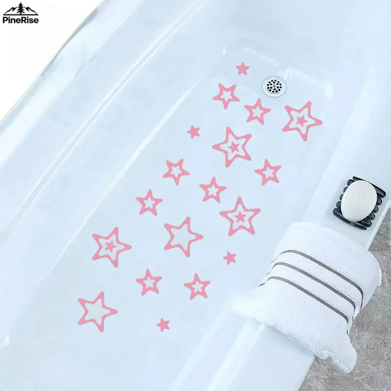 Pink Starfish PEVA Non-slip Bath Stickers, Cartoon Waterproof Tub Safety Decals, Anti-slip Adhesive Pads For Home Indoor Leisure Daily Bathroom Safety