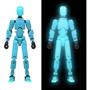 T13 3D Action Figure,Assembly Completed Dummy Nova Titan Lucky 13 Action Figure 3D Printed Multi-Jointed Movable Toy Grow in The Dark Bluefidget toys
