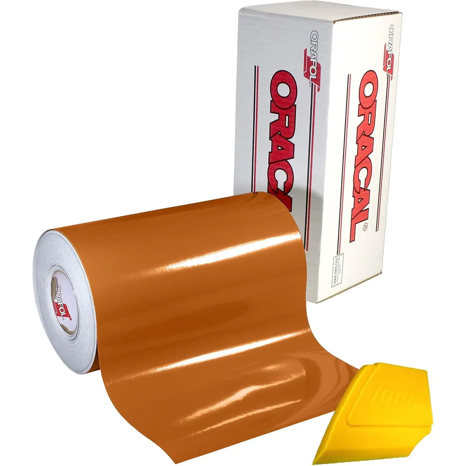 ORACAL 651 Multi-Colored Vinyl Solvent-Based Adhesive-Backed Calendared Wrap  w/Yellow Multi-Purpose  (12x 5ft, Nut Brown)
