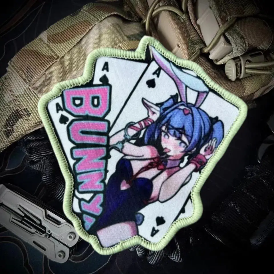 Bunny Girl Tactical Patch on Clothes Printed Hook&Loop Patches Anime Beauty Armband Military Morale Badge Backpack Stickers