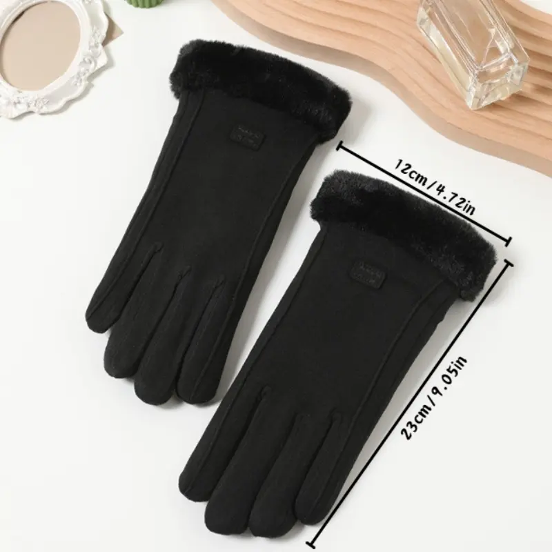 1 pair of winter women's outdoor warm gloves, thick fingertip gloves, elegant women's gloves, touch screen gloves, women's winter touch screen gloves, plush gloves, women's winter accessories, high-quality ski gloves, holiday gifts, Christmas gifts