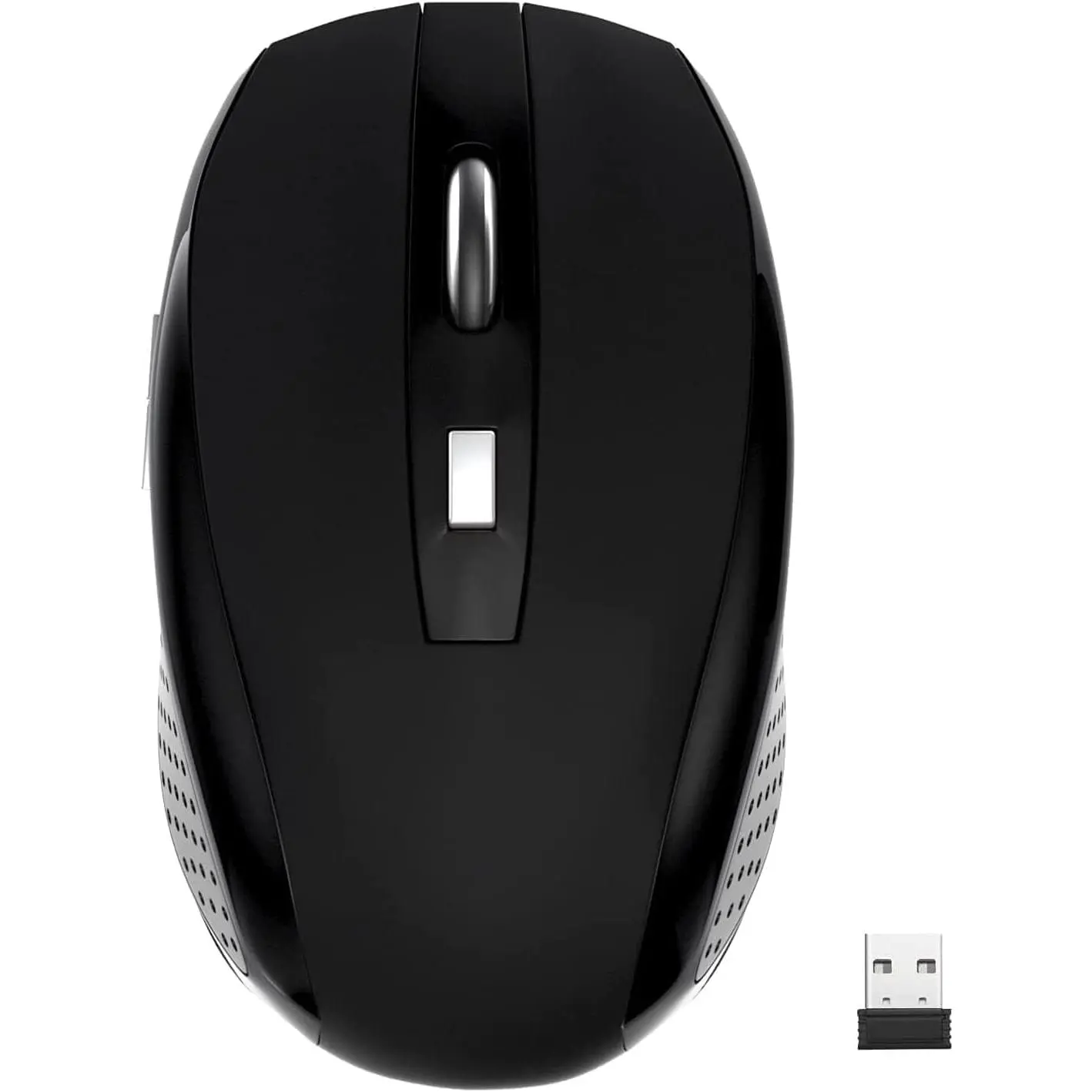 Wireless Mouse, 2.4GHz 1200 DPI 6-Button Mouse with Nano Receiver (Not Included) for Laptop, PC, Chromebook, Notebook - Office Computer Accessory (Black)
