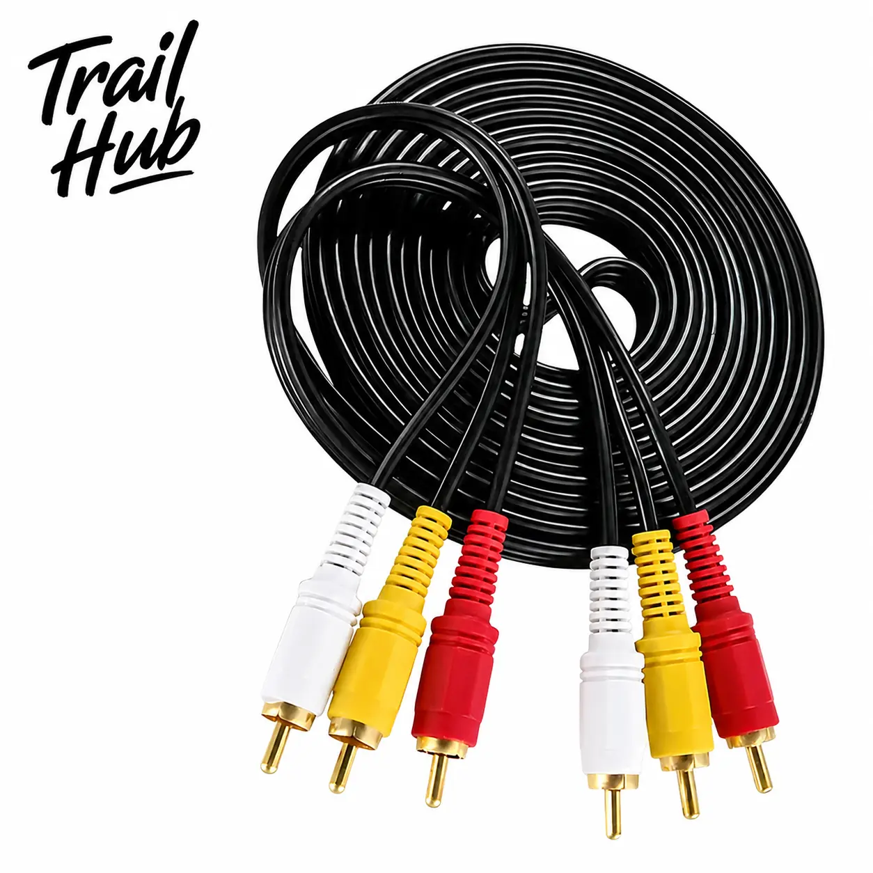 1.5m High-Fidelity Triple RCA-to-RCA Analog Audio Cable - Oxygen-Free Copper Conductors, Gold-Plated Connectors, Braided PVC Jacket, Tangle-Free for Home Theater Systems, Stereo Receivers