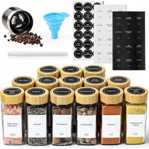 14 count  Jars with   - 4oz Square  Bottles with  Labels, Shaker , Funnel