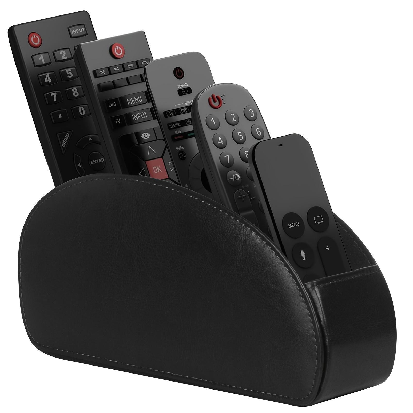 Remote Control Holder, PU Leather Remote Control Holder, Desk & Drawer Organizer for Home Storage