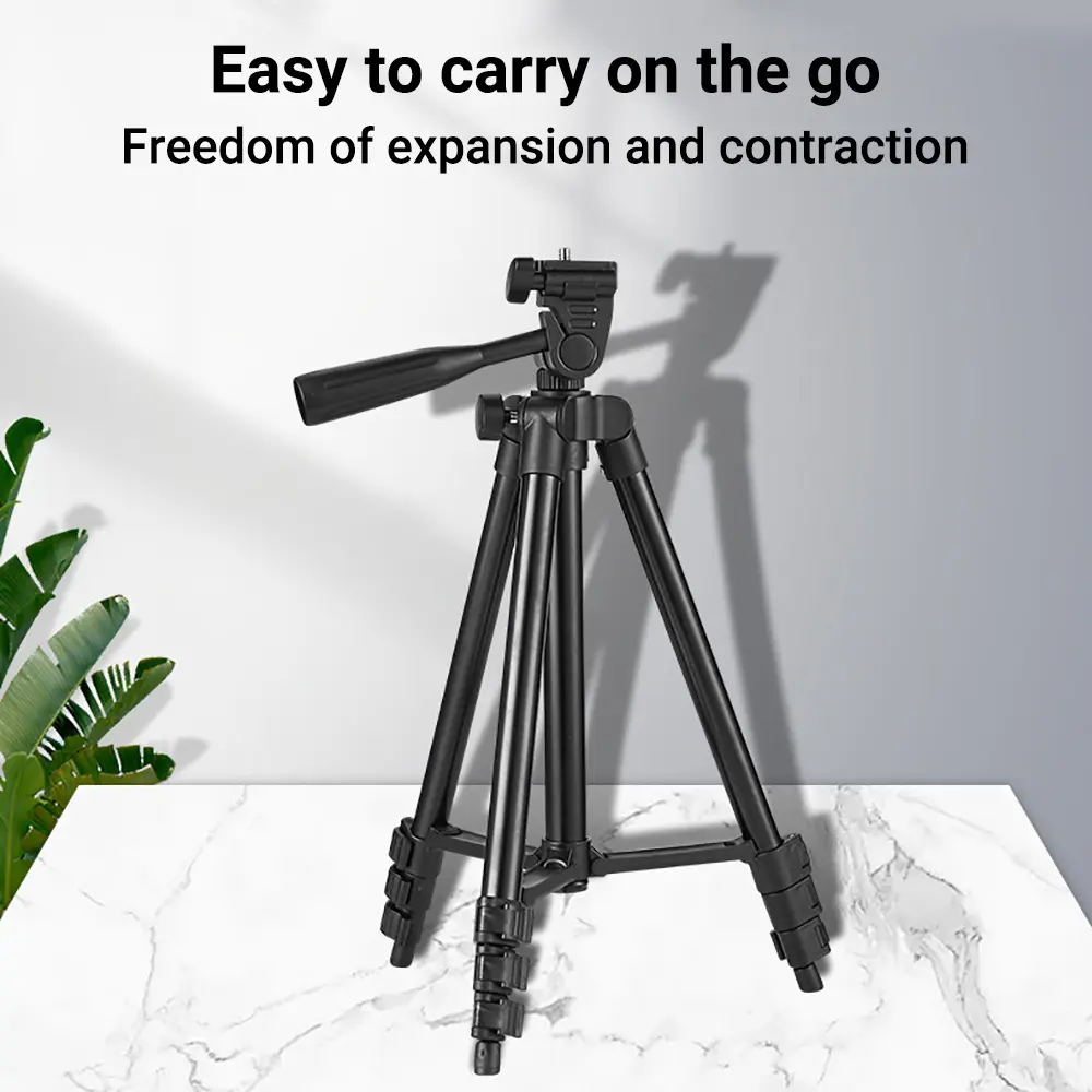 Adjustable Phone Camera Tripod Stand for Live Streaming Video Recording Stable Base Holder for Phone and Camera