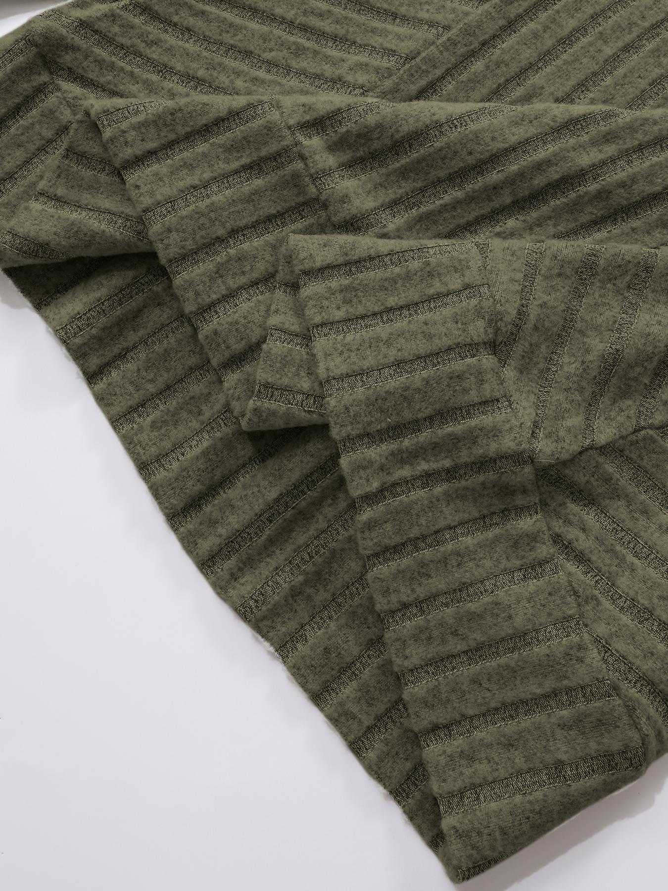 Women's Casual Loose-fit Thermal Top, Comfortable Plain Knitted Round Neck Lantern Sleeve Top for Fall & Winter Seasons Knitwear