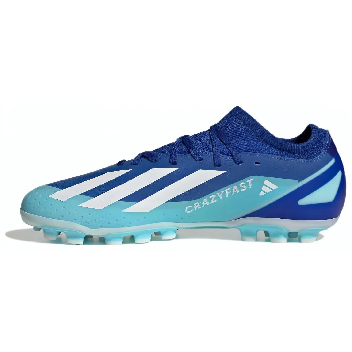 Adidas X Crazyfast.3 Round Lace AG Lightweight Unisex Soccer Cleats in Blue and White Trending Shoes, House White Official Shoes to Get / Maison Mihara