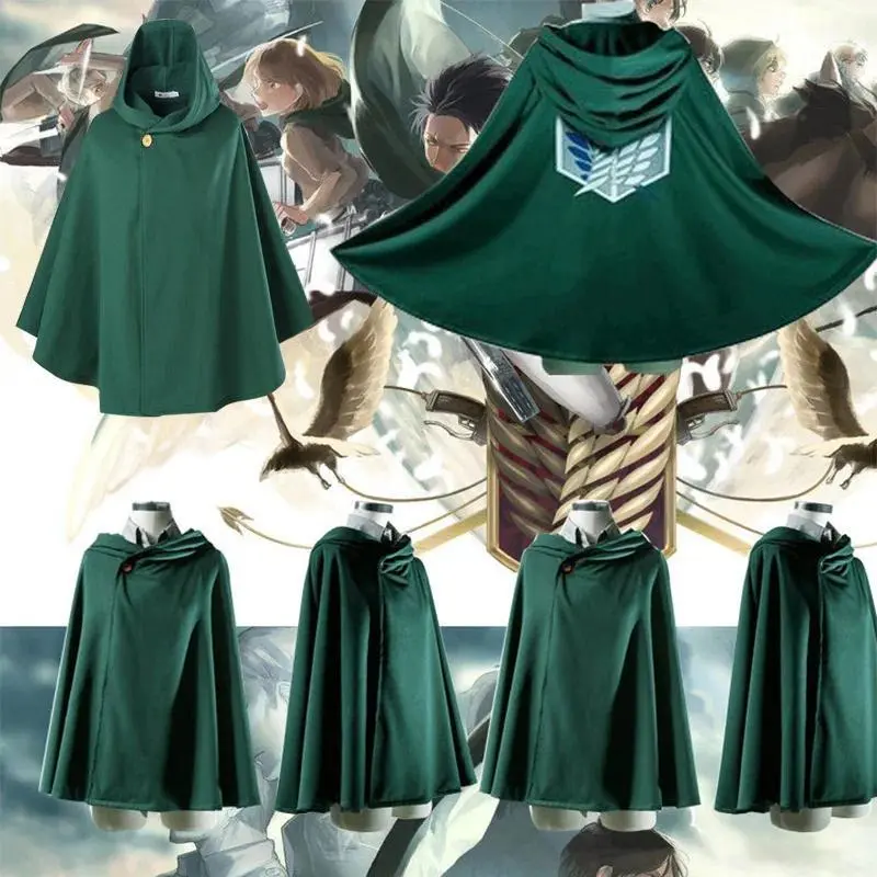 Halloween Kids Anime Attack On Titan Cloak Shingeki No Kyojin Scouting Legion Cosplay Costume Cos Green Cape Mens Clothes Women