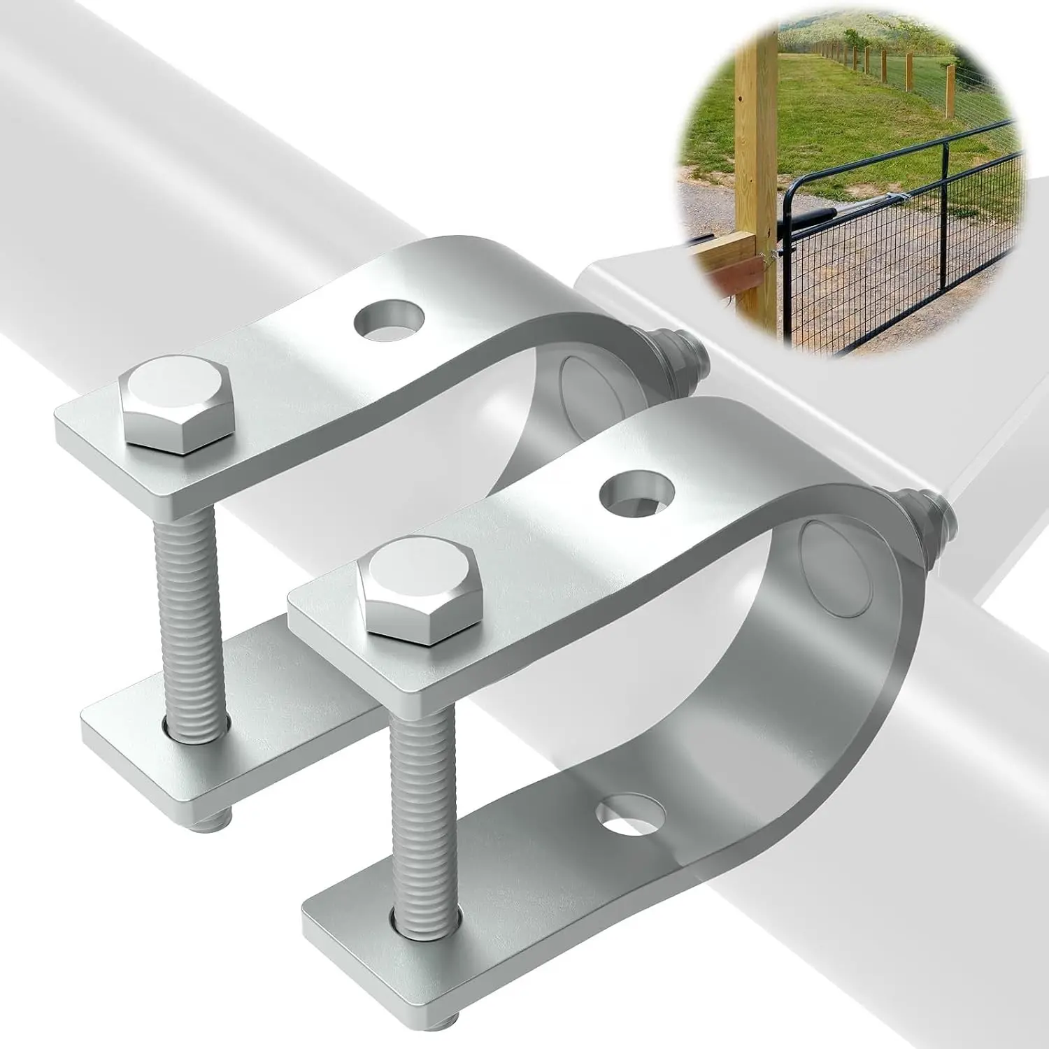 Tube Bracket Kit for Automatic Gate Opener Systems, Fits 1.6" to 2" Tubes