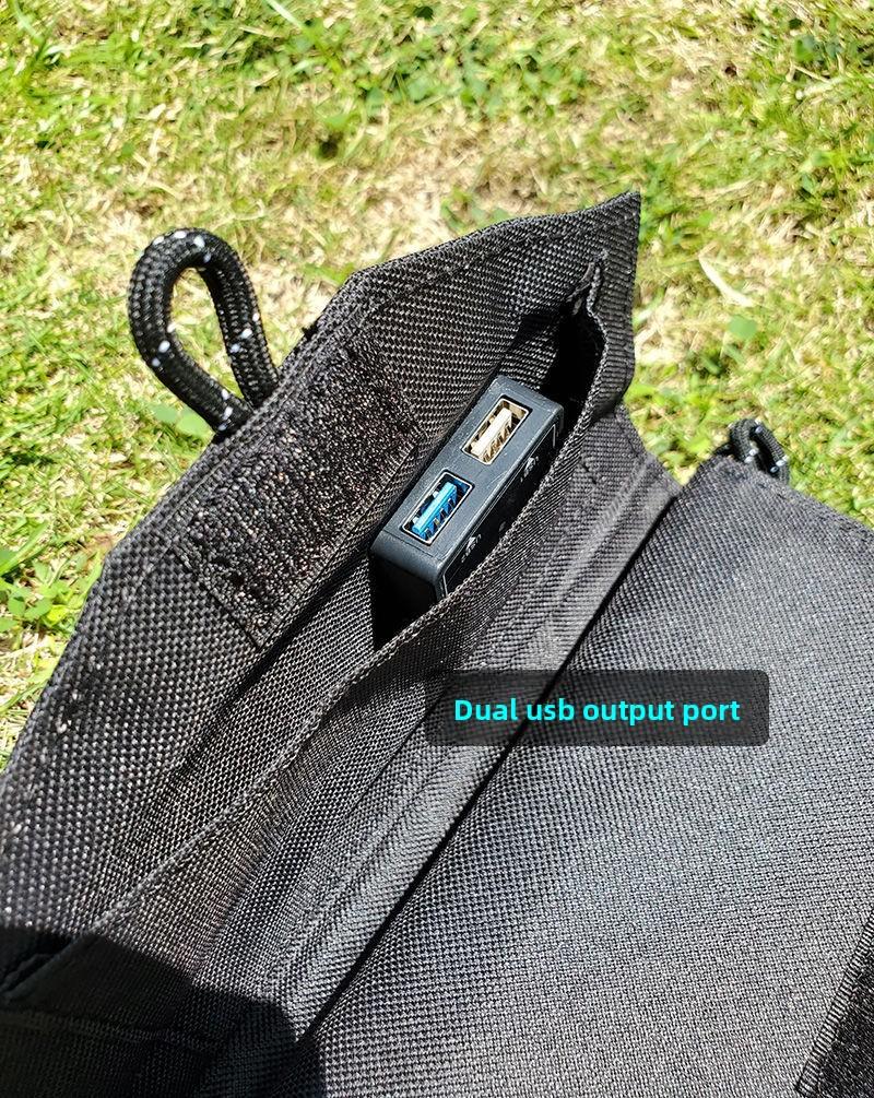 Portable Solar Power  Foldable Monocrystalline Solar Charger with Stabilizer Outdoor Emergency Power Supply for Camping Travel Phone Fast Charging