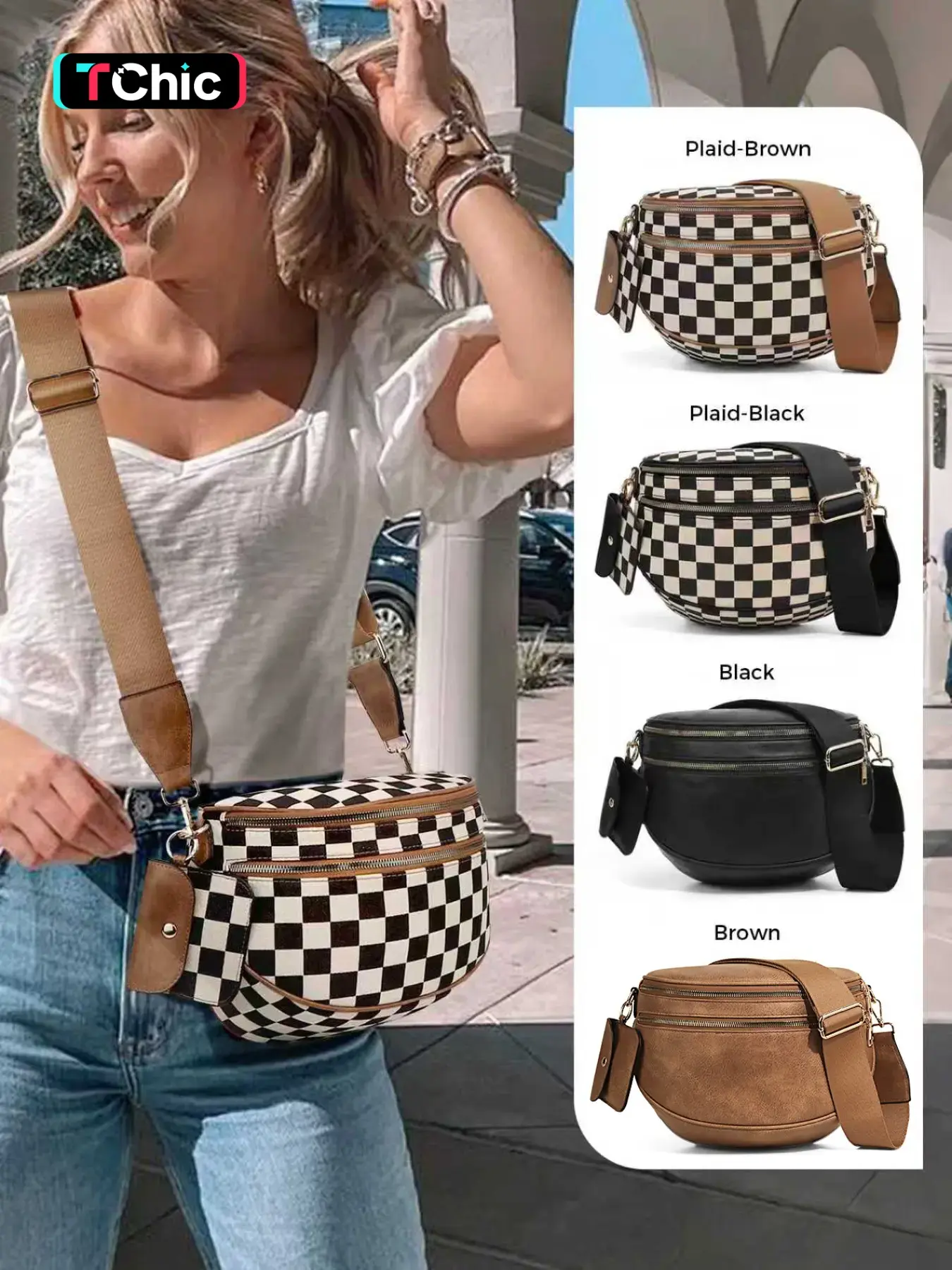 Large Casual Crossbody Bag for Women Ladies' Saddle Bag Girls Sling Bag Casual Fashion Bag with Adjustable Strap and Coin Purse Stylish Urban Minimalist Commuting Lightweight Single Shoulder Women's Bag