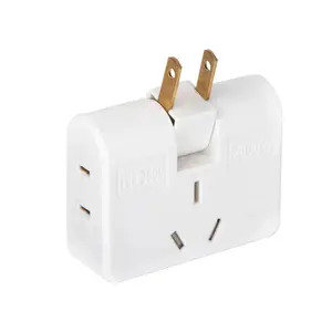 TNOBHG 180° Rotatable 3-in-1 Wall Outlet Extender, 2500W Multifunction 3-Prong Plug Expander Splitter, Lightweight 1 x Outlet Extender for Office, Airports, Multiple Adapters Plugs Travel Use