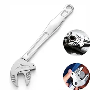 Self-Locking Crescent Wrench, Heavy Duty CRMO Steel Universal Pipe Wrench Pliers, Rapid Ratchet Adjustable Torque Spanner for Automotive & Plumbing Repair