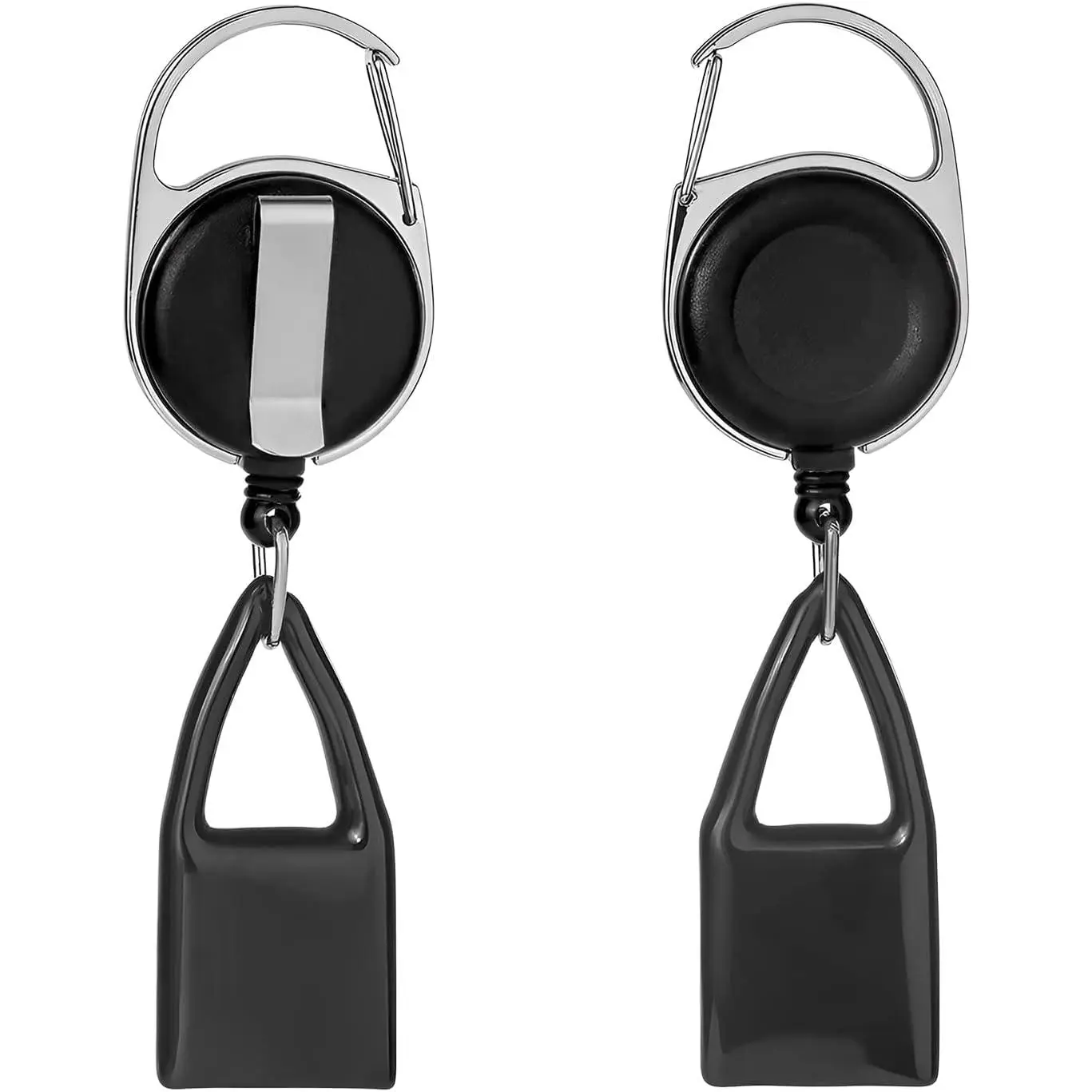 2 Pack Retractable Lighter Leash - Clip-On Alloy & ABS Anti-Lost Keychain Holder, Classic Universal Fit Round Box Solid Color Sleeve for Camping, Coaches' Sports Gear, Solid Colors