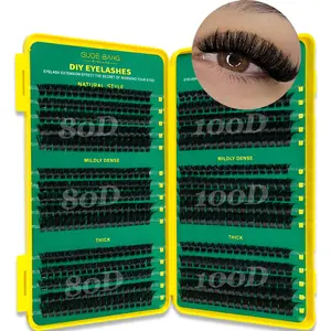 80D+100D mixed with false eyelashes, D curl, large quantity, DIY segmented 540 clusters of natural false eyelashes expansion package combination, natural appearance thick curl, soft and comfortable, 3D mink false eyelashes, extended eyelashes, DIY eyelash