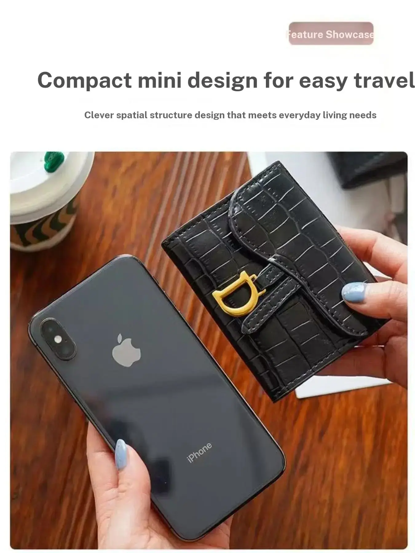 Elegant Crocodile Pattern Wallet, D-Shape Buckle Coin Purse, Multi-Compartment Card Holder, Waterproof PU Material, Casual Style, Card Slots Wallet