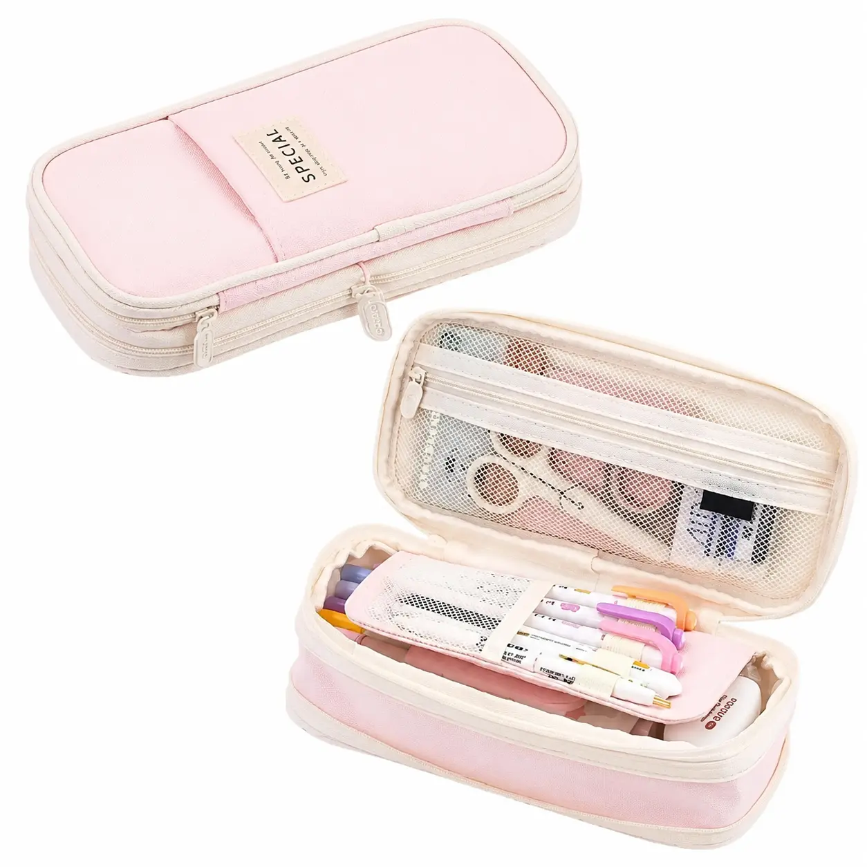 Spacious Zippered Pencil Case for Teens – Vibrant Aesthetic Design, Durable Fabric Construction, Lightweight Portable Organizer Ideal for School Supplies, Art Materials, or Travel Essentials
