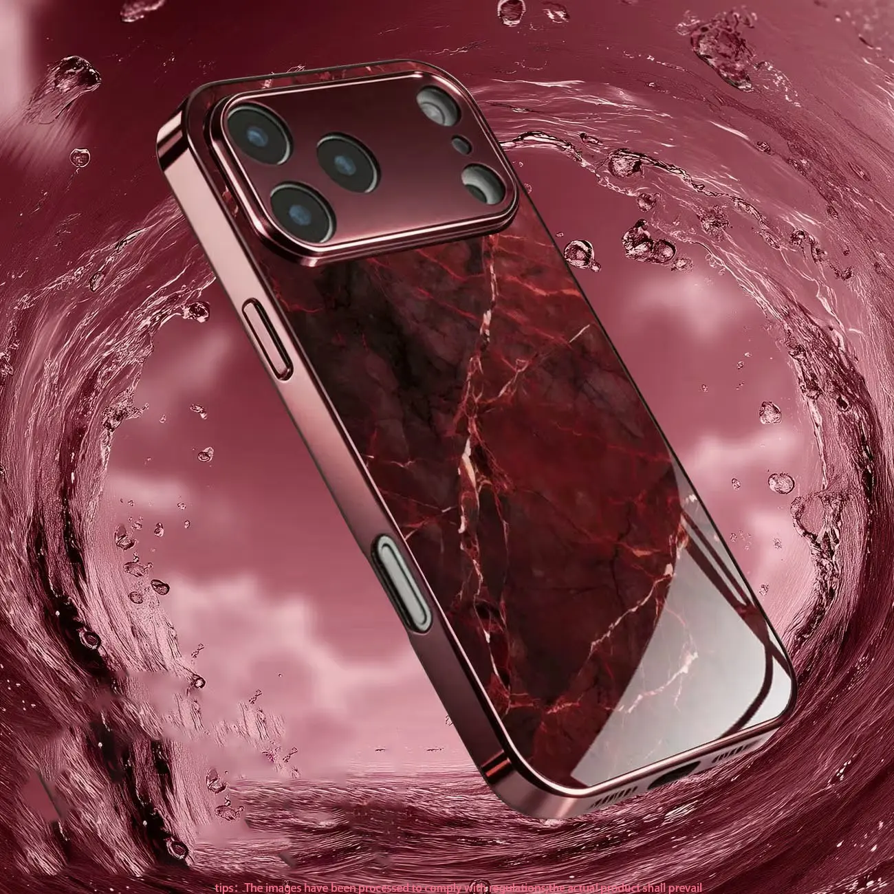 Wine-red marble pattern phone case for Samsung Galaxy A50/A51/A52/A53 5G/A54 5G/A55 5G/A56/A71/A72/A73 5G Full coverage, stylish and luxurious, high-value protective case
