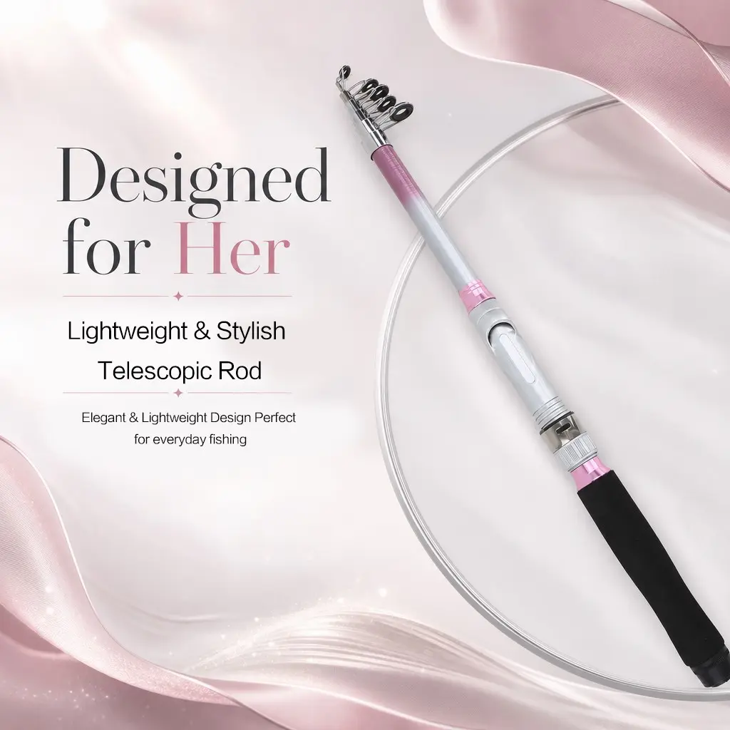 Light Gradient 1.8m Telescopic Fishing Rod, Telescoping Rod, Ultra-Light Glass Fiber with Ceramic Guides, Portable for Beginners, Outdoor Fishing, Fishing Gear, Fishing Equipment