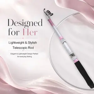 Light Gradient 1.8m Telescopic Fishing Rod, Telescoping Rod, Ultra-Light Glass Fiber with Ceramic Guides, Portable for Beginners, Outdoor Fishing, Fishing Gear