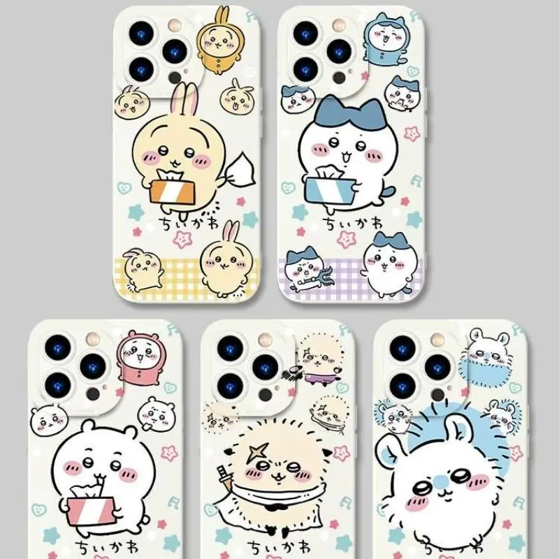 Chiikawa Hachiware Cartoon Phone Case For iPhone 17 Promax 16 15 14 13 12 11 Pro Plus Air & Samsung Galaxy S26 S25 S24 S23 S22 EDGE Ultra Plus FE Clear Shockproof Protective Cover Gift For Birthday Thanksgiving Christmas