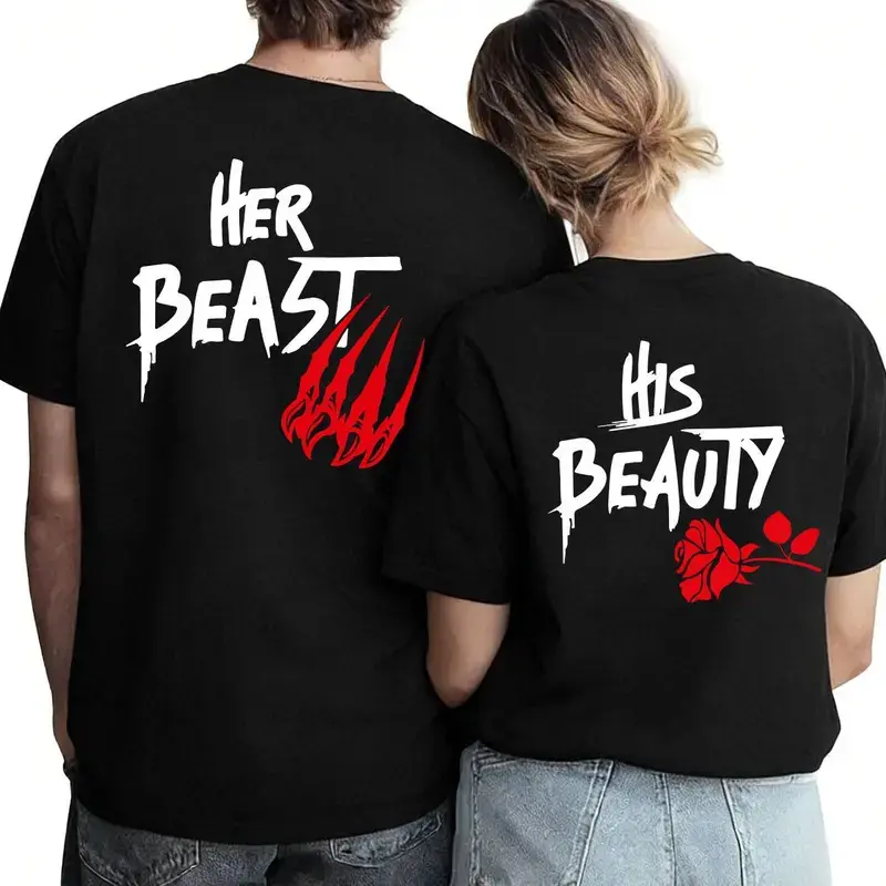 Her Beast His Beauty Couple Hoodie, Matching Outfits For Couples, Valentine Day Gifts, Couple Gifts, Anniversary Shirts, Trending Couple