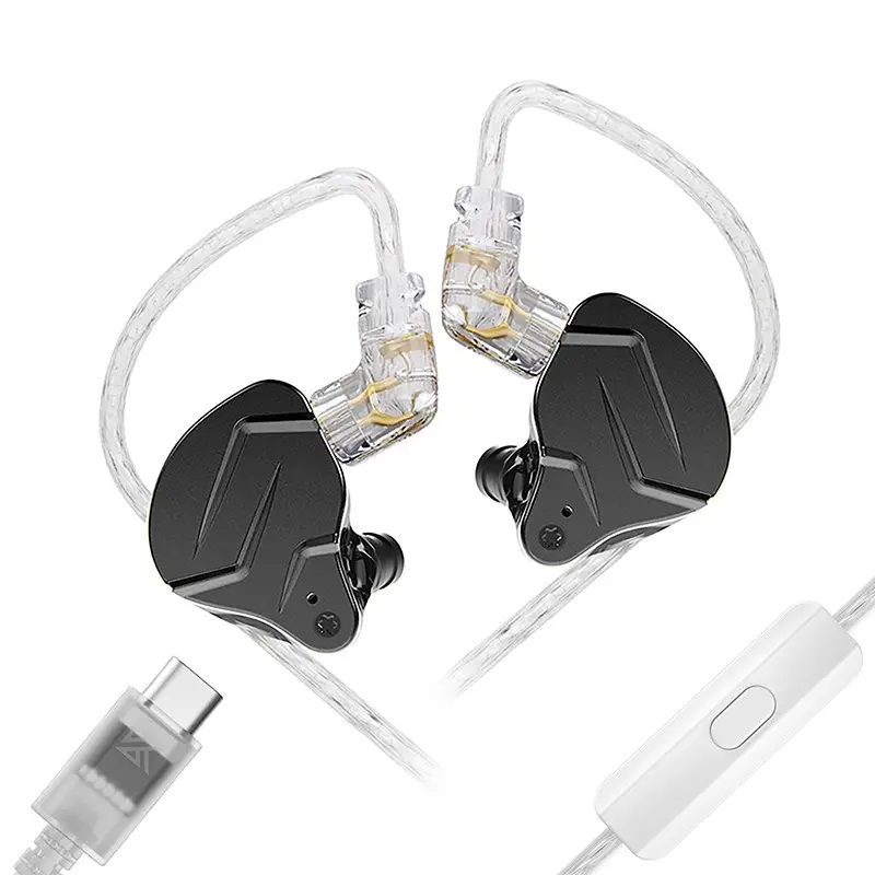 KZ ZSN Pro X Type C In-Ear Monitors, 10mm Dual Magnet Driver, 30095 Ba, Wired Iem, Detachable Cable, Metal Shell, Ear Hook, Ideal for Audiophiles