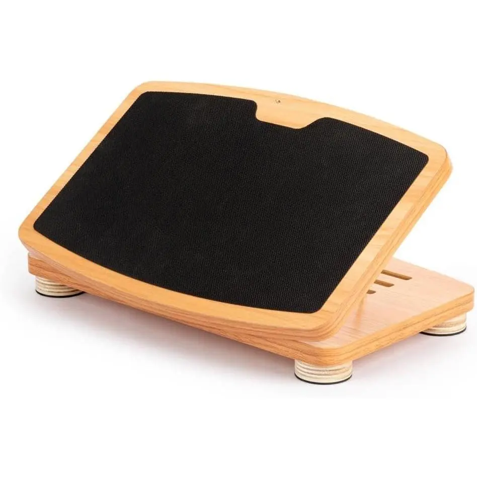 Adjustable Wooden Foot Rest for Under Desk,  Office Footstool with 3 Height Levels, Improves Posture &  Circulation, Comfortable Foot Support for Work &