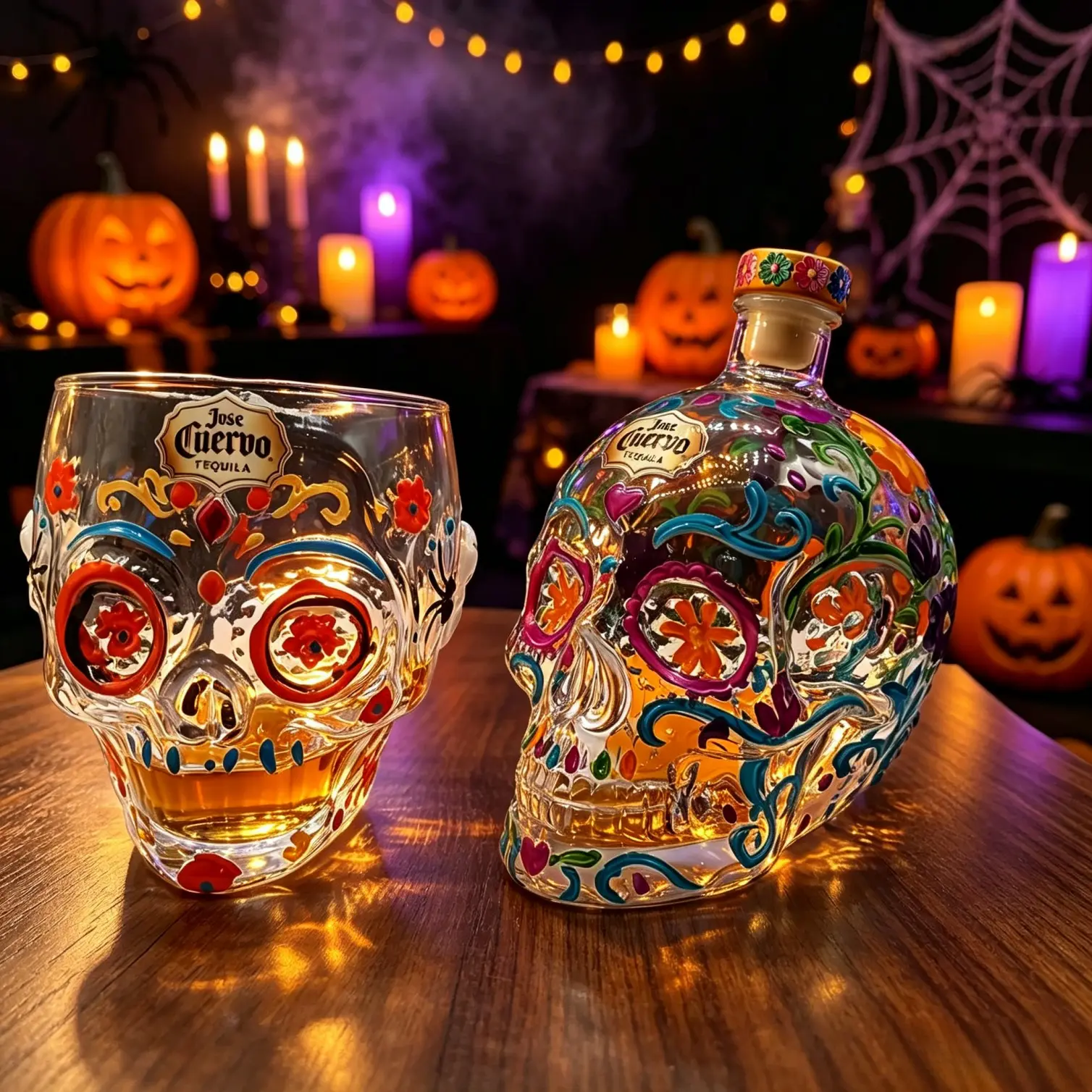 Creative Skull Liquor Bottle & Glass, Hand Blown High Borosilicate, Food Grade Glassware, Gothic Bar Decor, Spooky Halloween Party Accessory