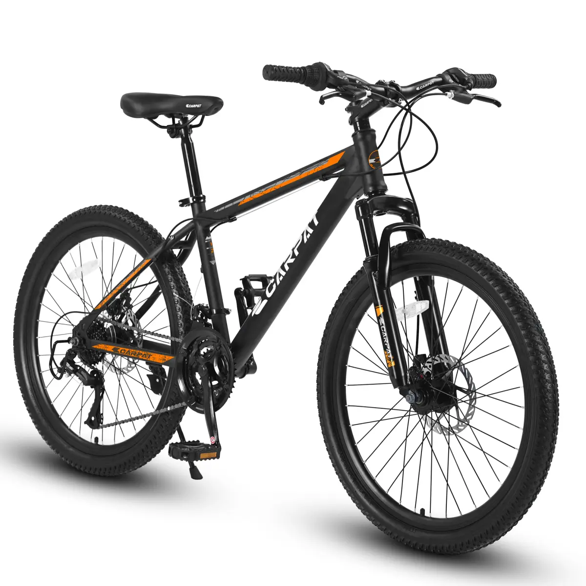 26-Inch Hardtail Mountain Bike for Adults, High-Carbon Steel Suspension Frame, Shimano 21-Speed Gear, Mechanical Disc Brakes, 26-Inch Tires, Off-Road Trails, 85% Assembled, Assembly Required, Unisex, Easy Assembly