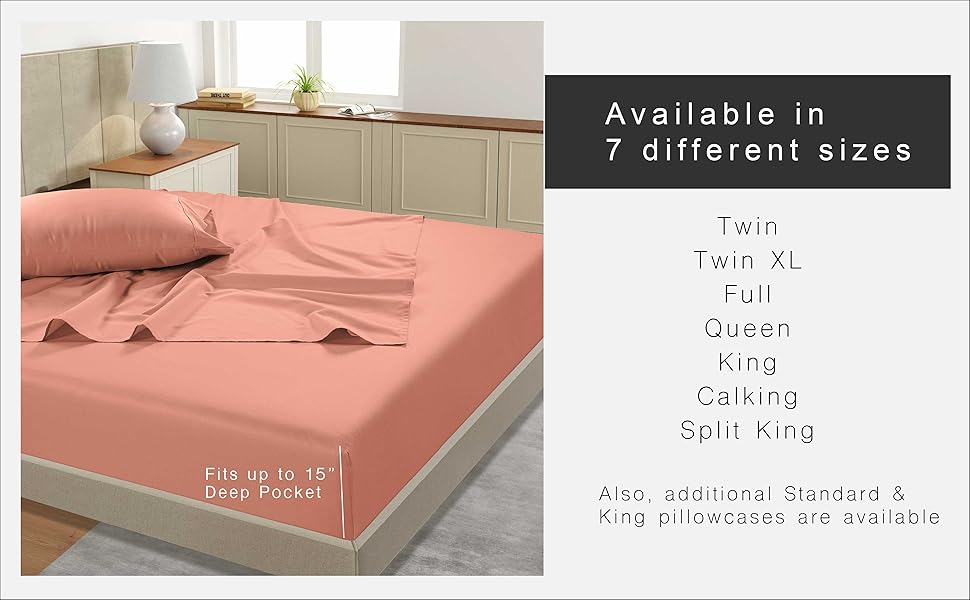 100% Cotton Sheets Full Size - 450 Count Sateen Weave for A Feel - Breathable & Cozy for Year Round - Fits Matresses Upto 15'' Deep - Paloma