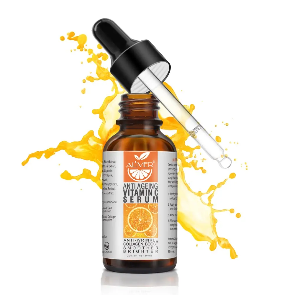 Aliver Vitamin C Essence, Hydrating Face Serum, Moisturizer Serum, Brightens Uneven Skin Tone, Smooths Fine Lines, Suitable for All Skin Types, 30ML