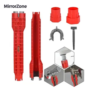 14-in-1 Faucet Wrench,Sink Faucet Installer Tool,Multi-functional Pipe Wrench,Multifunctional Sink Wrench,Bathroom Plumbing Installation & Repairs Wrench for Small Space Toilet Kitchen Bathroom Toilet Sink