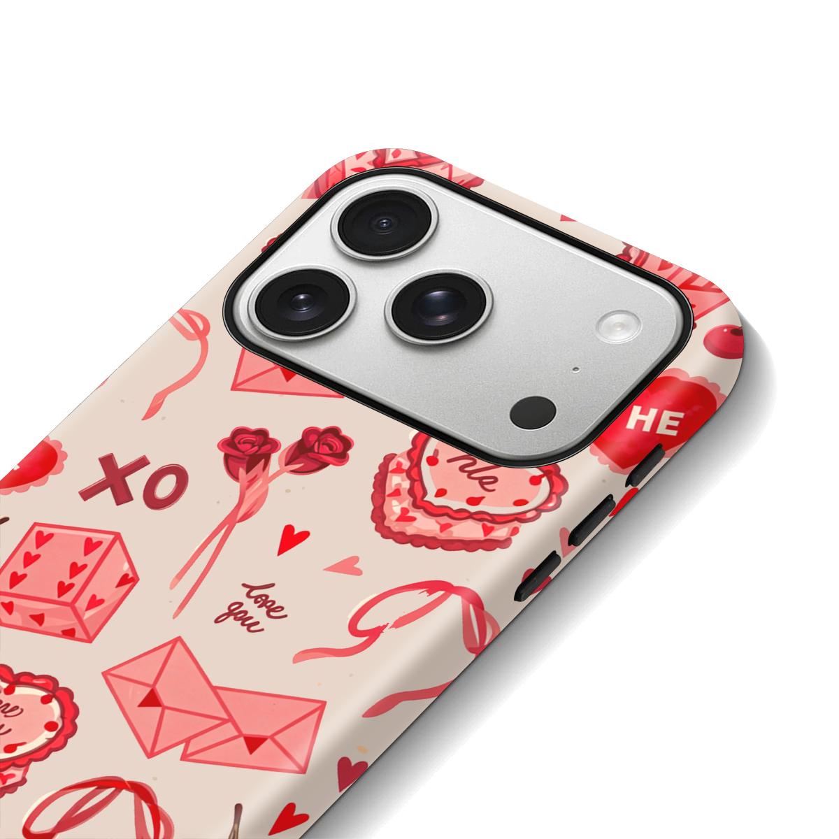 Sweet Cherry  Rose Lovecore Design Aesthetic Phone Case Double-Layer TPU Shockproof for iPhone 17 Pro Max/16 Pro Max /15Pro Max 15/14/13/12 & Samsung S26 /S25Ultra Gift for Friends or Family