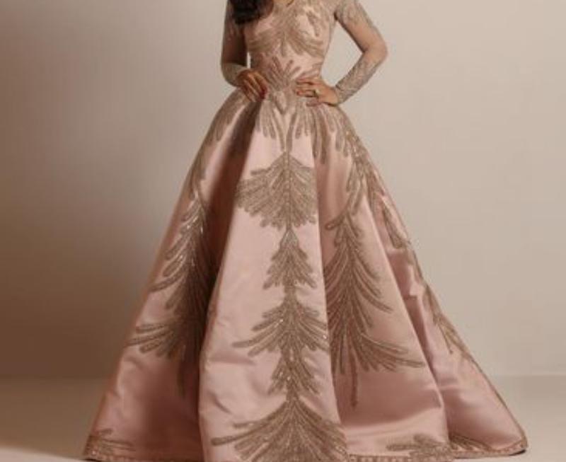 Women's Gilding Long Sleeve Dress Banquet Sexy Evening Dress Formal Womenswear