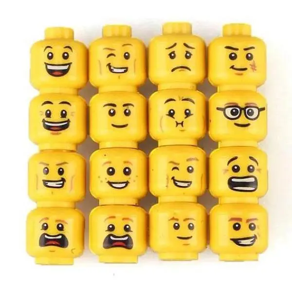 *Minifigs Male printed Head*20pcs DIY enlighten block brick part No.  Compatible With Other Assembles Particles