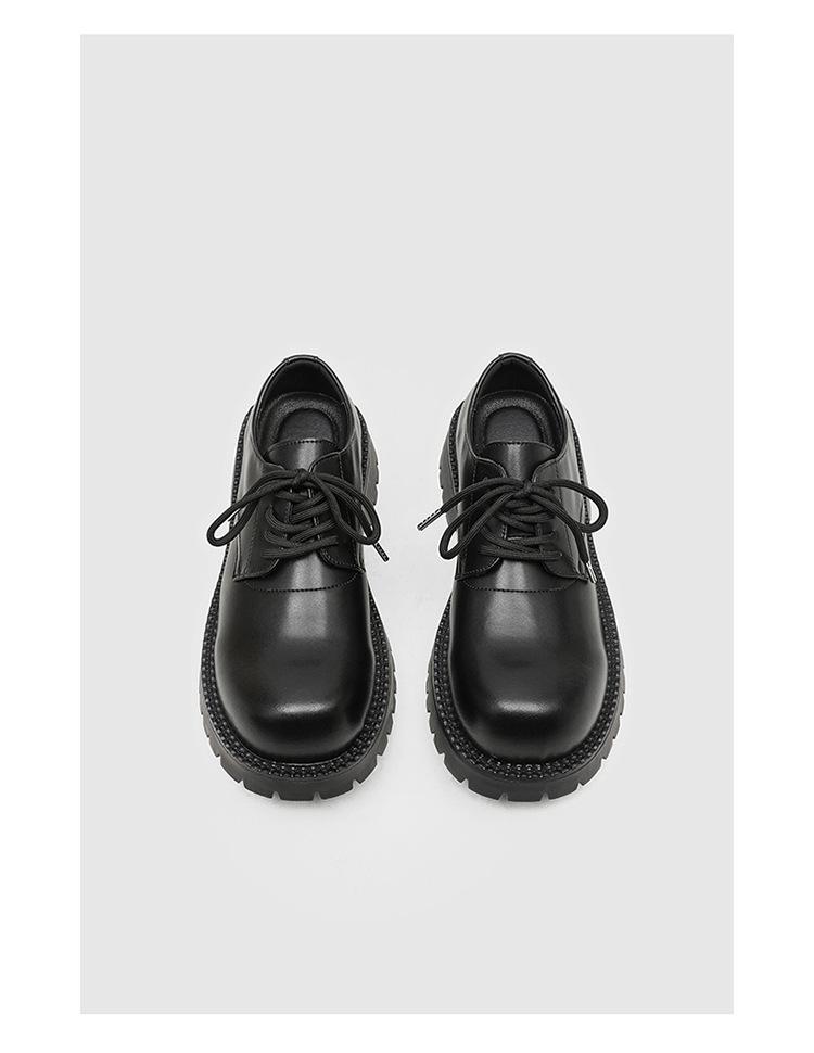 Men's Lug Sole Derby Shoes – Platform Chunky Workwear Boots, Low-Top Casual 96069-K