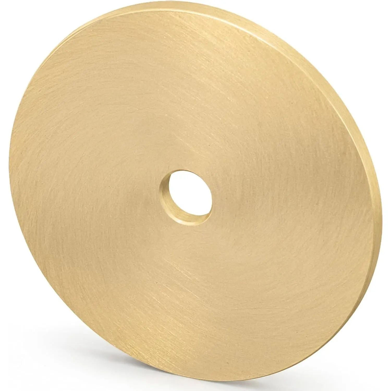 10-Pack 1-1/4 Inch Solid Brass Round Cabinet Knob Backplates, Heavy-Gauge, Brushed Finish, Covers Old Knob Holes, for Kitchen Cabinets, Dressers, Vintage-Modern Style