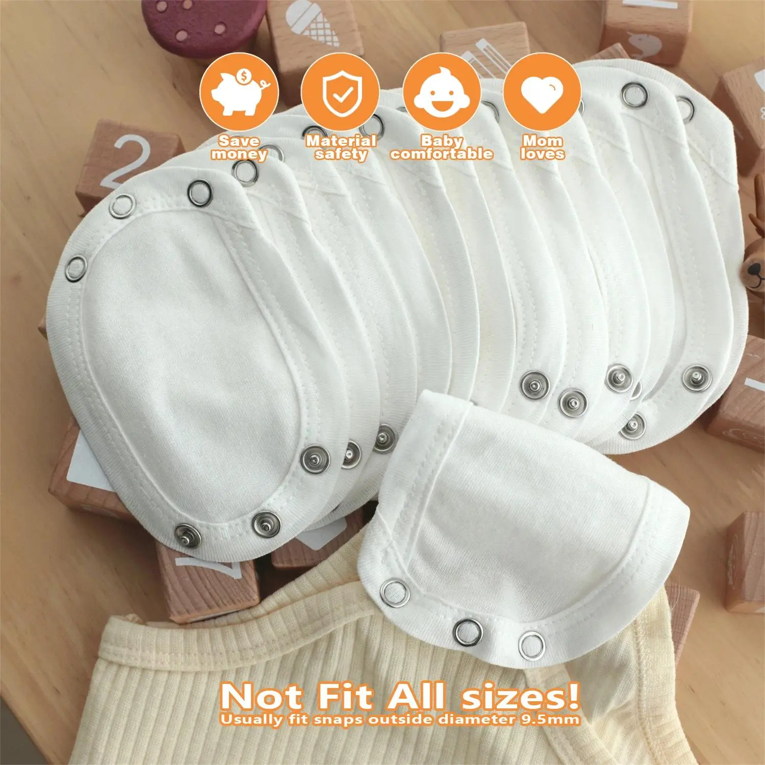 2/4/6/8/10pcs Baby Bodysuit Extender for Baby Boys Girls Kids Romper Crotch Extenter Bodysuit  Diaper Romper Lengthen Extend