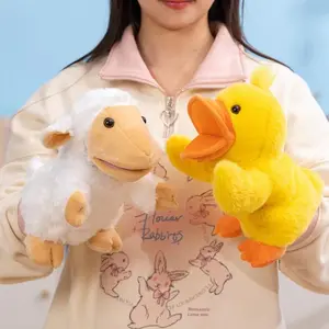 Big Mouthed Puppet Doll Plush Filled Animal Sheep Yellow Duck Soft Toys Storytelling Role-Playing Props Hand Puppet Gifts