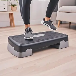 1pc fitness pedal, home yoga pedal with anti slip design, ABS durable material aerobic exercise step, red and black/gray black dual color, single-layer base compact size 45x28x10cm, suitable for indoor training, fitness, aerobics and core exercise.