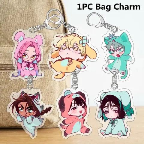 New Hot Korean Cartoon Chibi, Unisex Backpack Accessory, Luka Ivan Till Mizi Hyuna Sua Role Play Keychain, Collectible Keychains, Fan Collection Gift