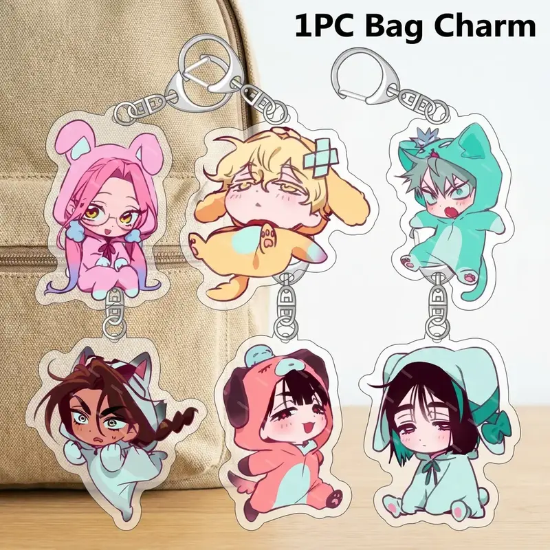 New Hot Korean Cartoon Chibi, Unisex Backpack Accessory, Luka Ivan Till Mizi Hyuna Sua Role Play Keychain, Collectible Keychains, Fan Collection Gift
