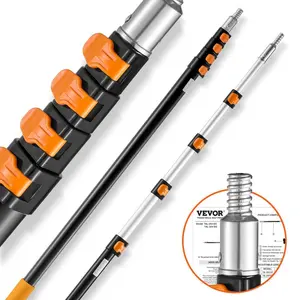 VEVOR Telescoping Pole, 6 to 24 FT Pole, Extension Multi - Purpose Pole, Sturdy Aluminum Alloy Paint Extendable Pole with Flip - Lock Design, Telescopic Pole for Painting, Dusting and Cleaning
