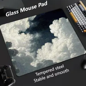 Digital Cloud Glass Mouse Pad, Ultra-Smooth Tempered Glass, Large Size Gaming Mouse Pad, Ideal for Esports and Office Use