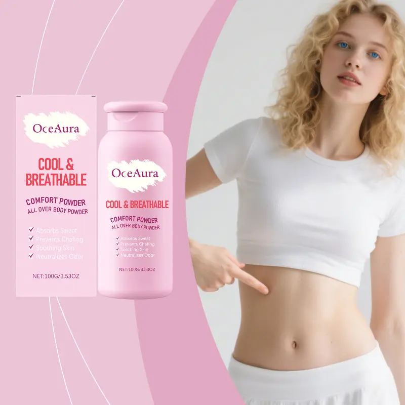 Refreshing Body Powder for Summer, Icy Cool & Odor Resistant, Long-Lasting Dry & Anti-Chafing, Large Size for Home & Outdoor